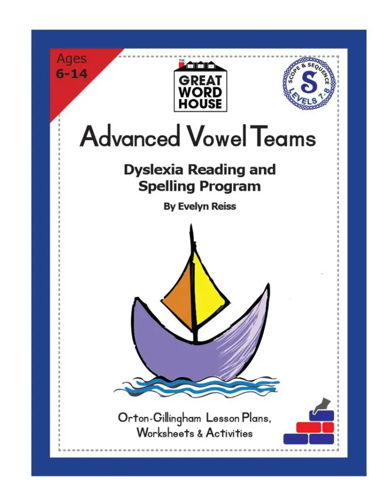 Advanced Vowel Teams Dyslexia Reading and Spelling Programs, Levels 7 - 8 (Boat)