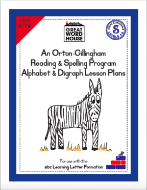 An Orton-Gillingham Reading & Spelling Program Alphabet Digraph Lesson Plans Levels 1-2 (Zebra)