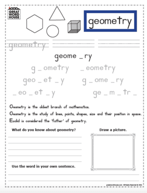 Sight Words, Math: Geometry, Levels 1-12