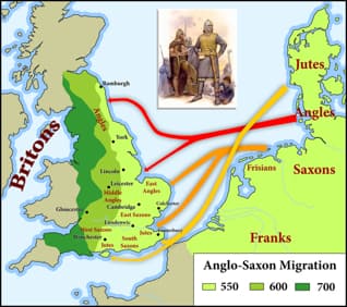 Map of England and Western Europe