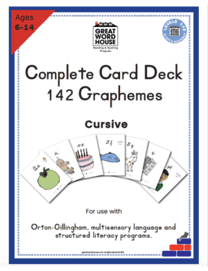 Complete Card Deck 142 Graphemes - Cursive